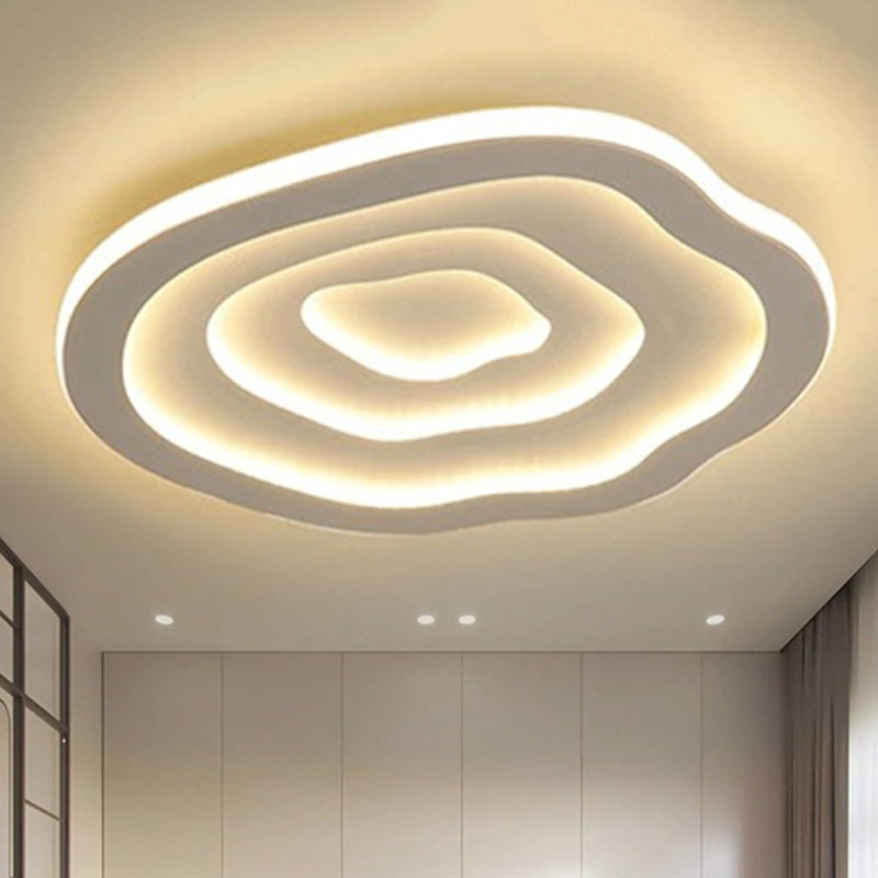 Plafonnier en acrylique Ripple Simplicity 16"/19,5"/23,5" de large LED blanc encastré en lumière chaude/blanche