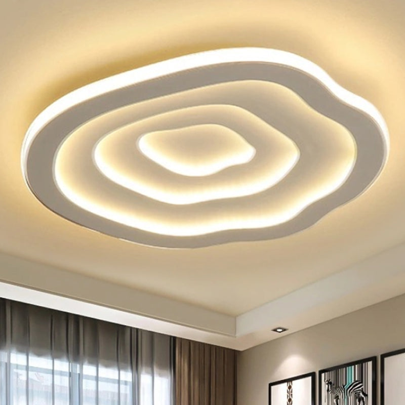 Plafonnier en acrylique Ripple Simplicity 16"/19,5"/23,5" de large LED blanc encastré en lumière chaude/blanche