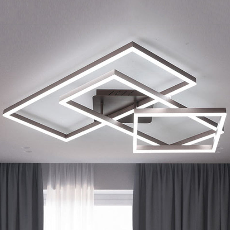Metallgeometrische, halbbündige Beleuchtung, modernistische 2/3/4-Lichter, braune LED-Halbbündige-Montagelampe in weißem/warmem Licht