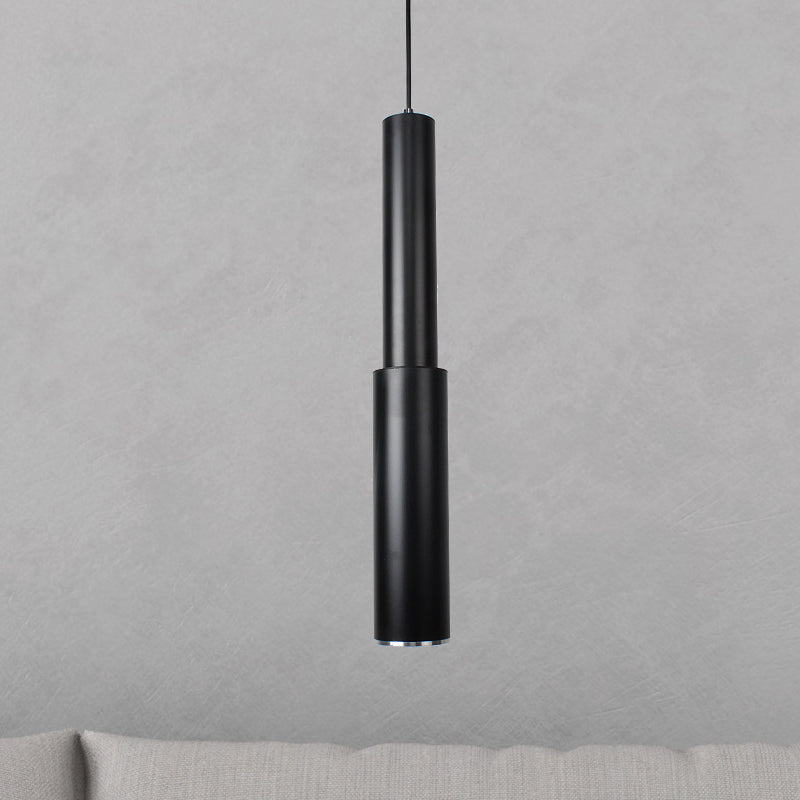 Flute Ceiling Pendant Light Modern Aluminum Single Head White/Black LED Pendant Light for Dining Room in Warm/White Light