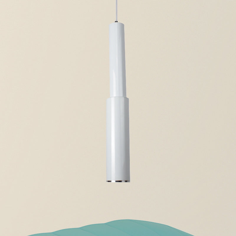 Flute Ceiling Pendant Light Modern Aluminum Single Head White/Black LED Pendant Light for Dining Room in Warm/White Light