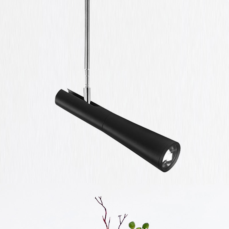 Iluminación colgante cónica en negro/blanco LED de techo colgante de metal moderno con articulación ajustable en cálido/blanco