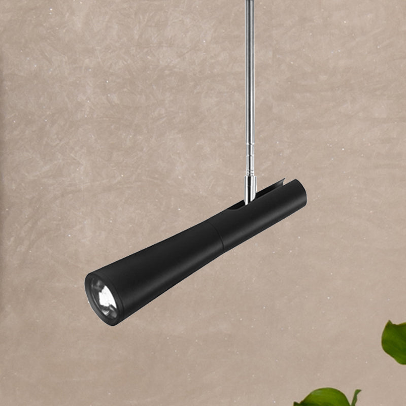 Illuminazione a sospensione conica in bianco/nero la luce del soffitto a led in metallo moderno a led con giuntura regolabile in caldo/bianco