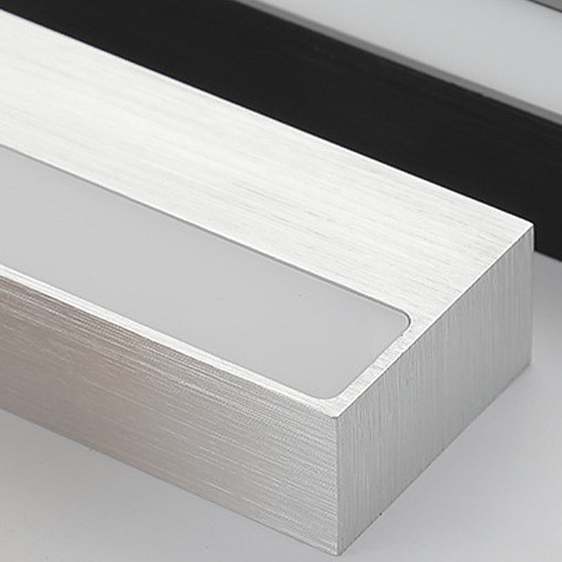 Linear Vanity Sconce Contemporary Metal Black/Silver Led Vanity Mirror Light in White/Warm Light, 16"/19.5"/23.5" Wide