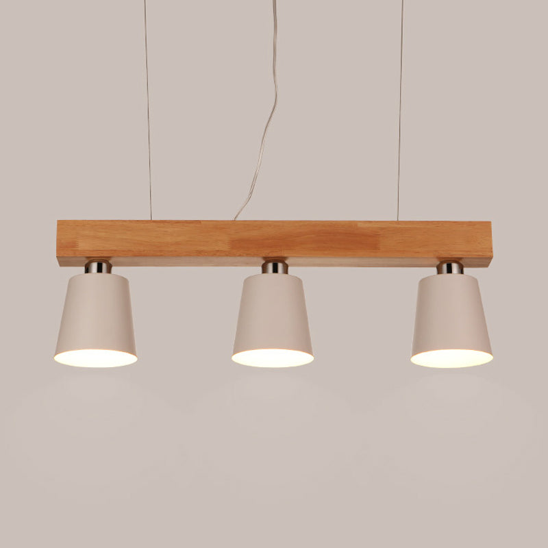 Tapered Shade Island Light Nordic Metal 3 Lights Dining Room Ceiling Pendant Lamp