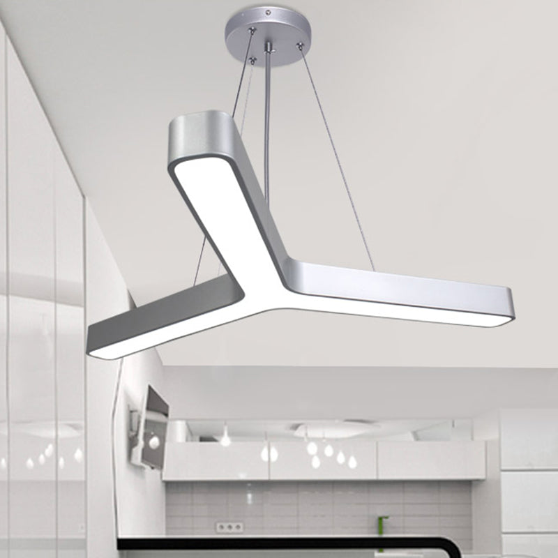 Lampada a sospensione a forma di Y metal a led contemporanea a soffitto appeso per palestra