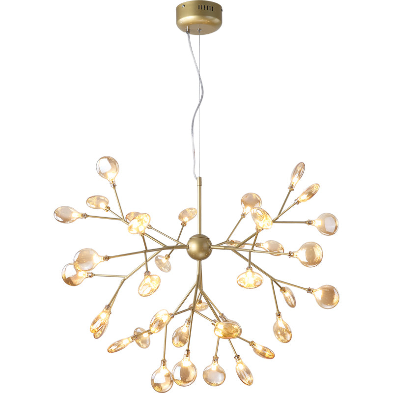 Heracleum LED Chandelier Artistic Tan Blown Glass Dining Room Hanging Ceiling Light