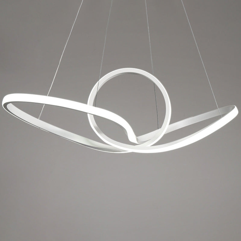 Acrylic Twist Pendant Ceiling Light Simplicity LED Suspended Lighting Fixture for Dining Room