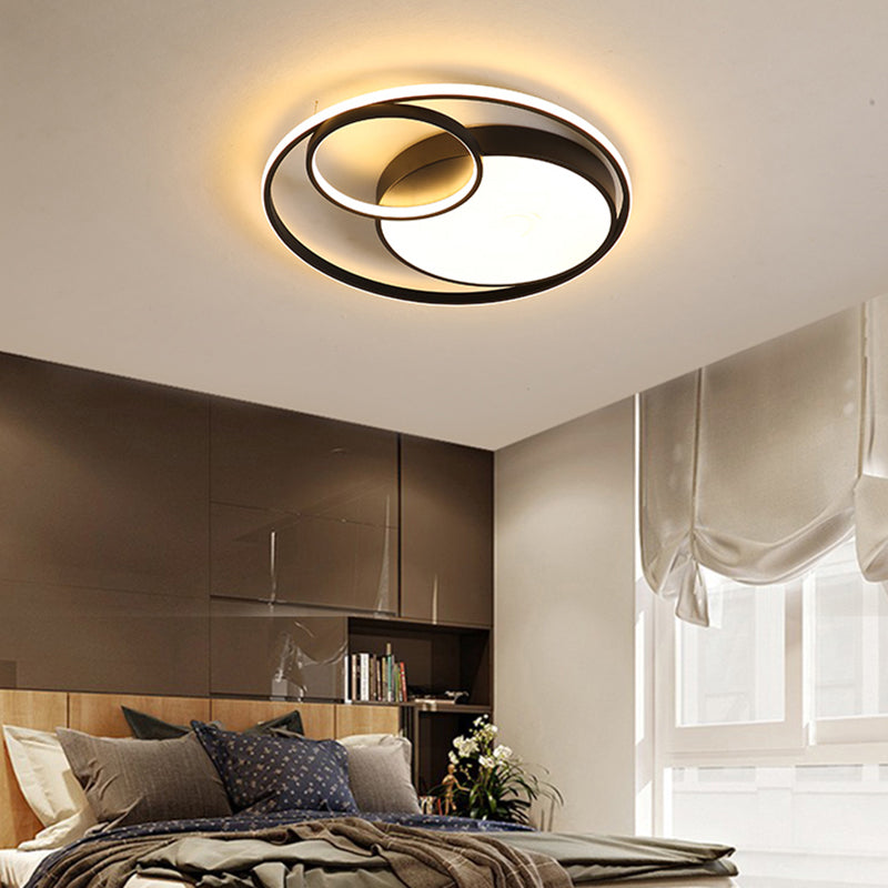 Nordic Halo Ring LED Unterputzleuchte aus Metall für Schlafzimmer, Deckeneinbau