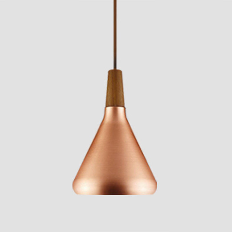 Conical Metal Suspension Lighting Nordic 1 Head Pendant Light Fixture for Dining Room