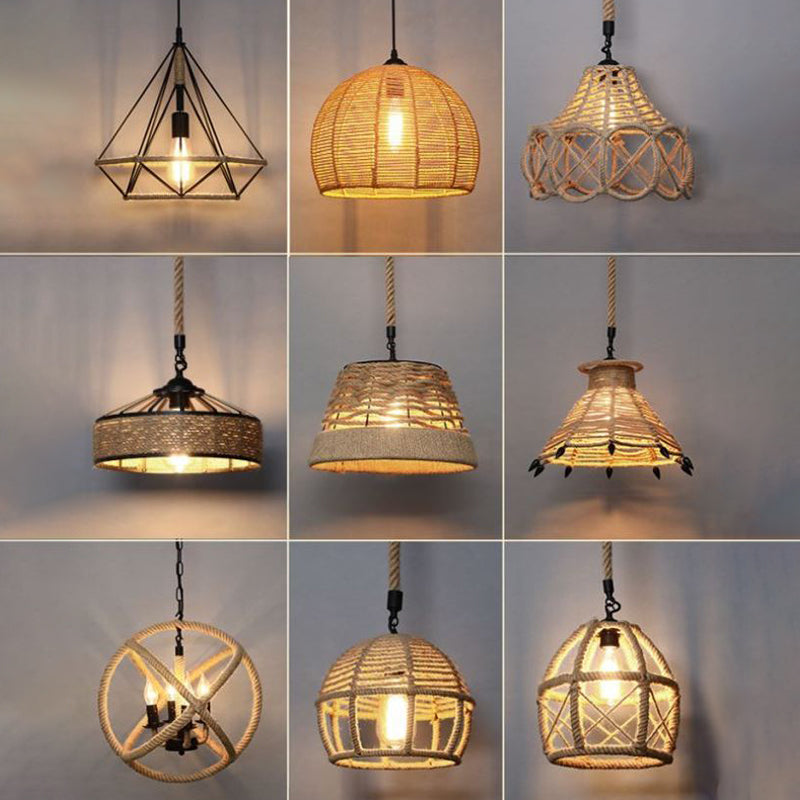 Luce a pendolo a pendolo a pendolo a gabbia a gabbia Sospensione in legno Sospensione per il ristorante