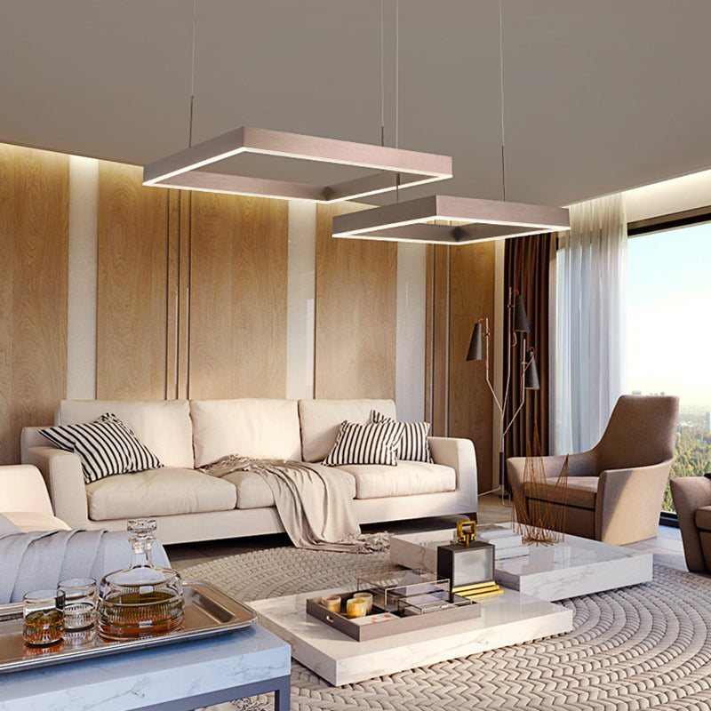 Luce a sospensione acrilica quadrata Light Light Modern Light LEDELIER Apparecchi di illuminazione il lampadario