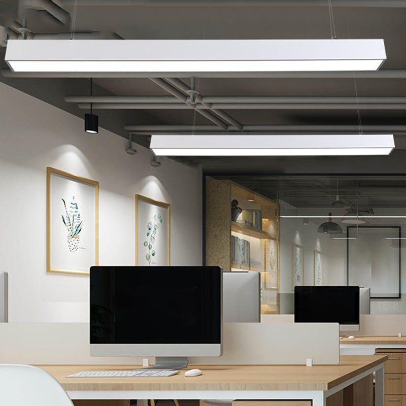 Minimalistische lineare LED -Federleuchte Aluminium -Büro Deckenleuchte