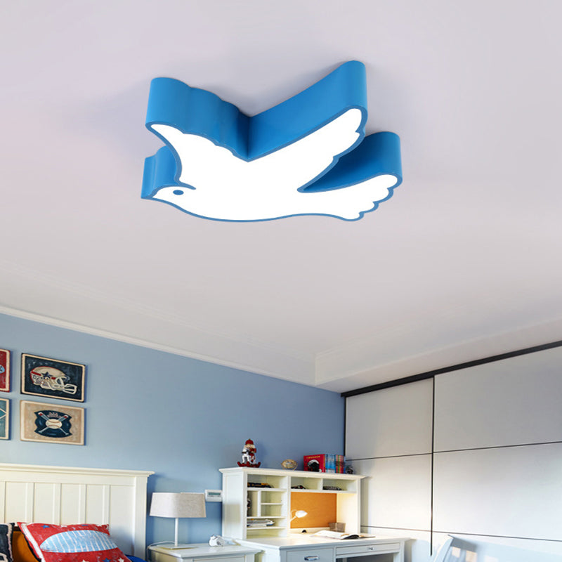 Acryl Vogel-förmig Flush Mount Lighting Cartoon LED Deckenleuchte für die Nursery School