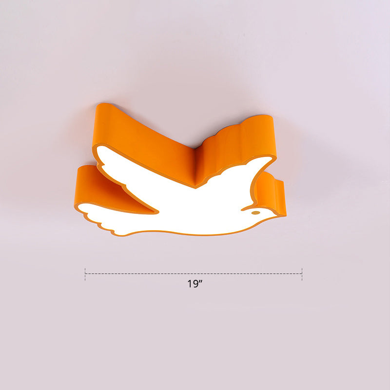 Acryl Vogel-förmig Flush Mount Lighting Cartoon LED Deckenleuchte für die Nursery School