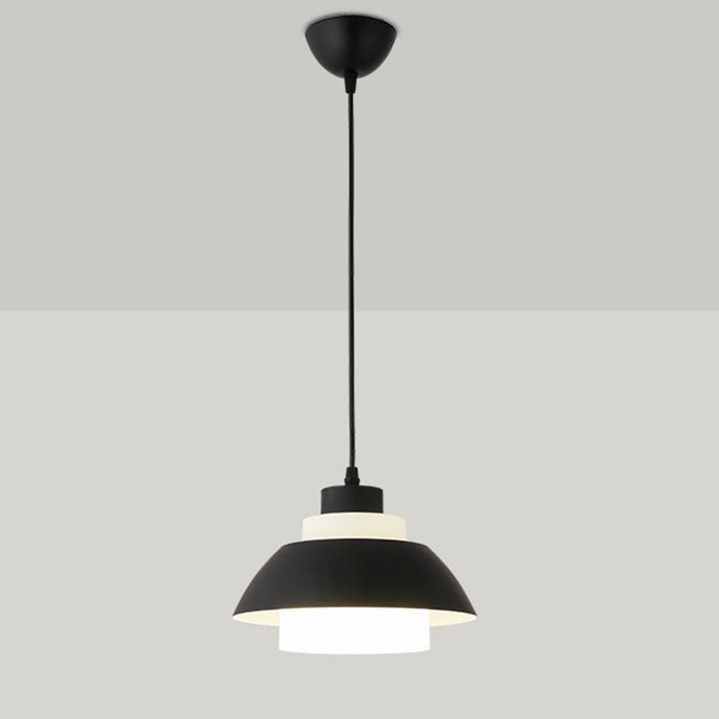 Bol en aluminium plafonnier pendrier léger macaron à la lampe à bulbe unique avec insert de l'ombre acrylique
