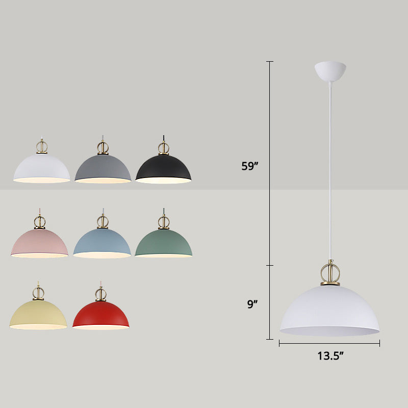 Makkaronkuppel hängende Anhänger Light Metal 1-Bulb Restaurant Pendulum Light mit Messingring-Deco