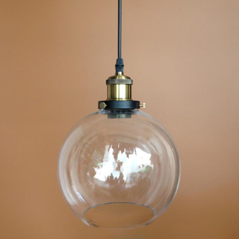 1-Head Glass Pendulum Light Nautical Geometric Shaped Dining Room Suspension Pendant Light