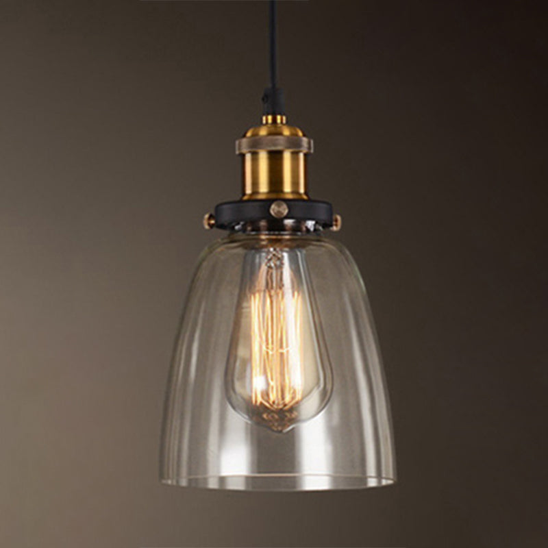 1-Head Glass Pendulum Light Nautical Geometric Shaped Dining Room Suspension Pendant Light
