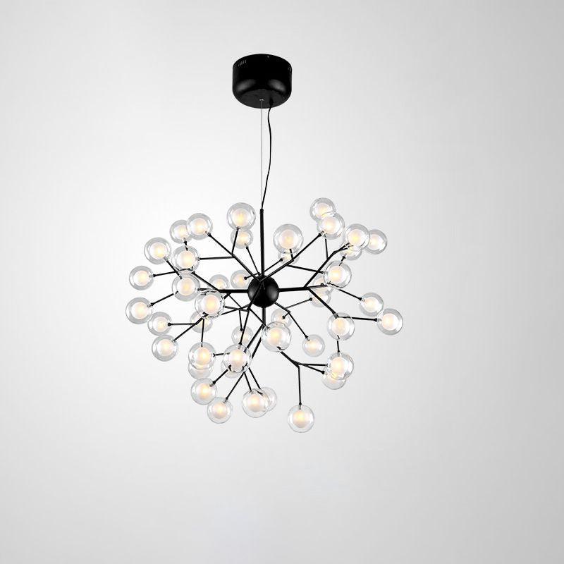 Minimalist Molecule Chandelier Double Glass Living Room Suspension Lighting Fixture