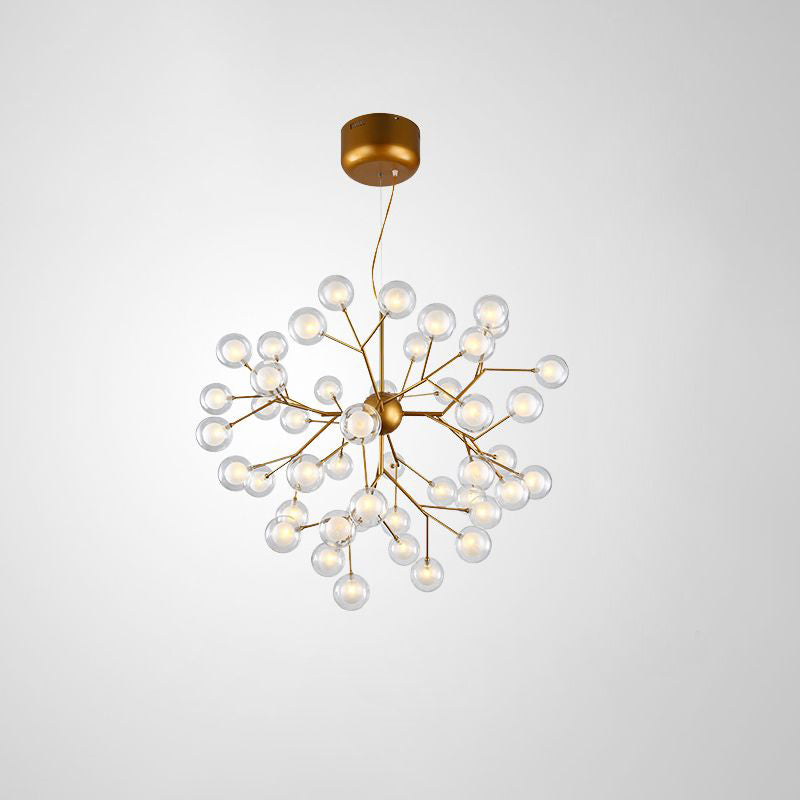 Minimalist Molecule Chandelier Double Glass Living Room Suspension Lighting Fixture