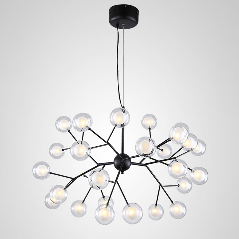 Minimalist Molecule Chandelier Double Glass Living Room Suspension Lighting Fixture