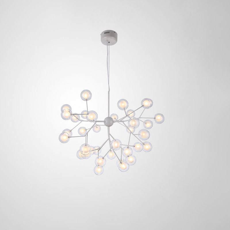 Minimalist Molecule Chandelier Double Glass Living Room Suspension Lighting Fixture