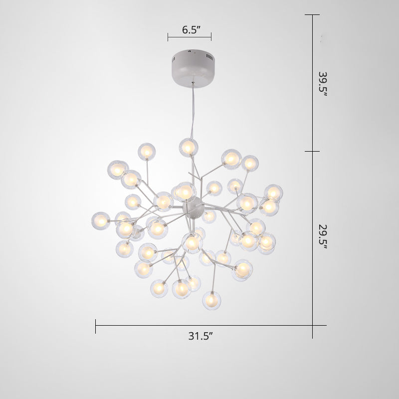 Minimalist Molecule Chandelier Double Glass Living Room Suspension Lighting Fixture