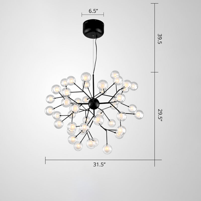 Minimalist Molecule Chandelier Double Glass Living Room Suspension Lighting Fixture