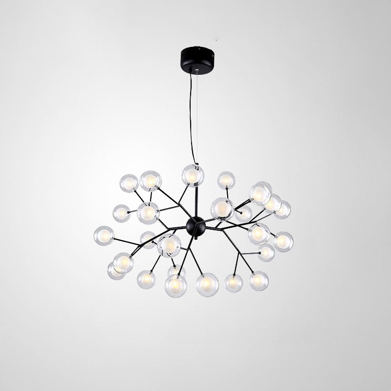 Minimalist Molecule Chandelier Double Glass Living Room Suspension Lighting Fixture