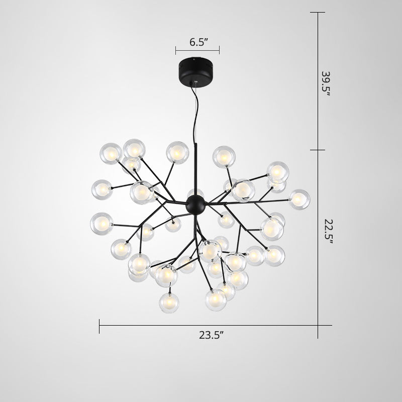 Minimalist Molecule Chandelier Double Glass Living Room Suspension Lighting Fixture