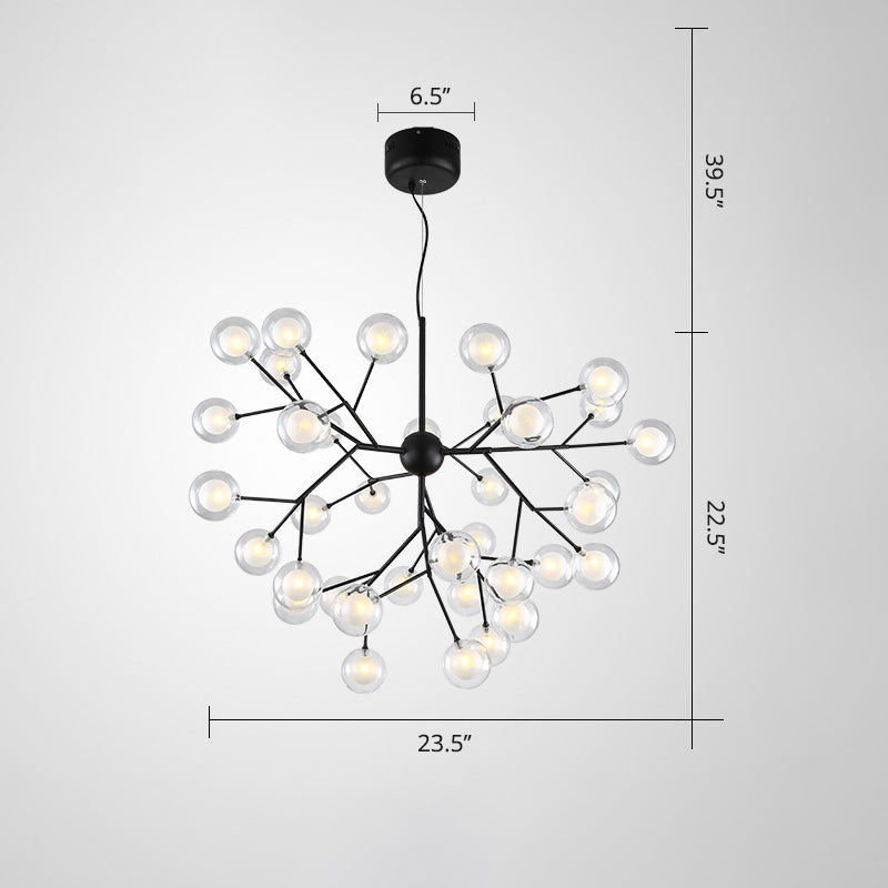 Minimalist Molecule Chandelier Double Glass Living Room Suspension Lighting Fixture