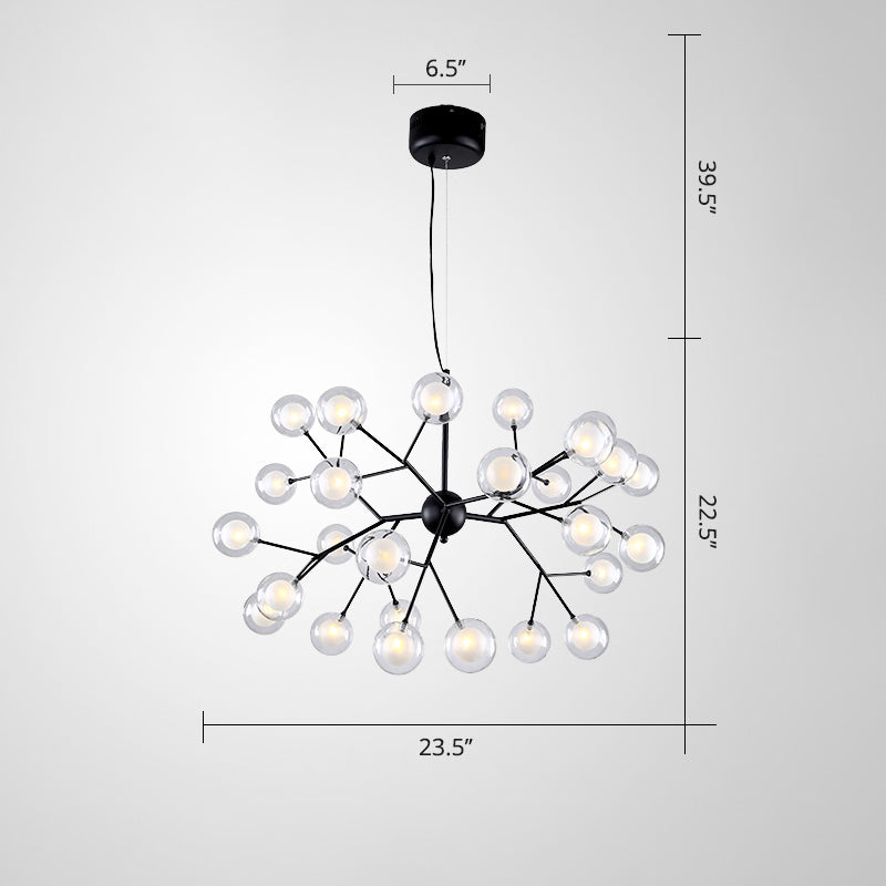 Minimalist Molecule Chandelier Double Glass Living Room Suspension Lighting Fixture