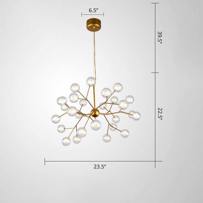 Minimalist Molecule Chandelier Double Glass Living Room Suspension Lighting Fixture