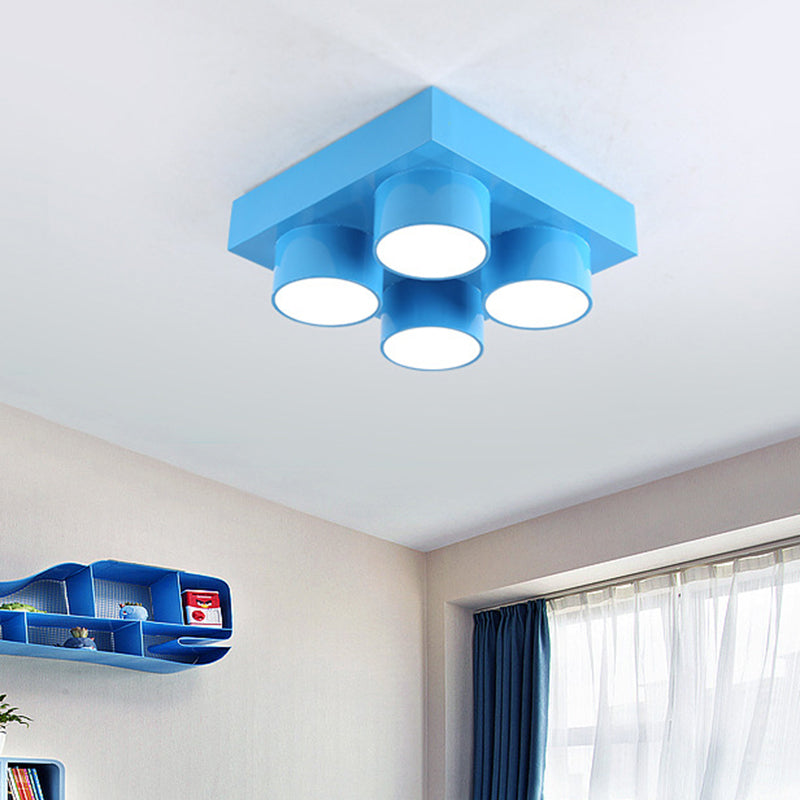 Spielzeug Brick Kindergarten Flush Ceiling Light Metal Creative Kids LED Flush Mount Halterung
