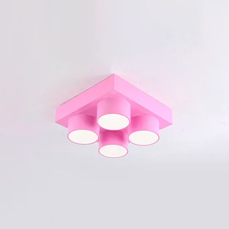 Spielzeug Brick Kindergarten Flush Ceiling Light Metal Creative Kids LED Flush Mount Halterung