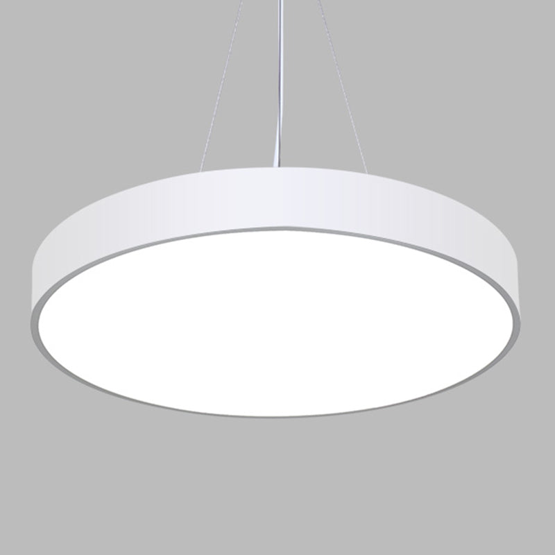 Round LED Pendulum Light Simple Style Metallic Pendant Lighting Fixture for Office