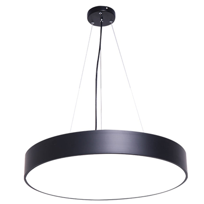 Round LED Pendulum Light Simple Style Metallic Pendant Lighting Fixture for Office