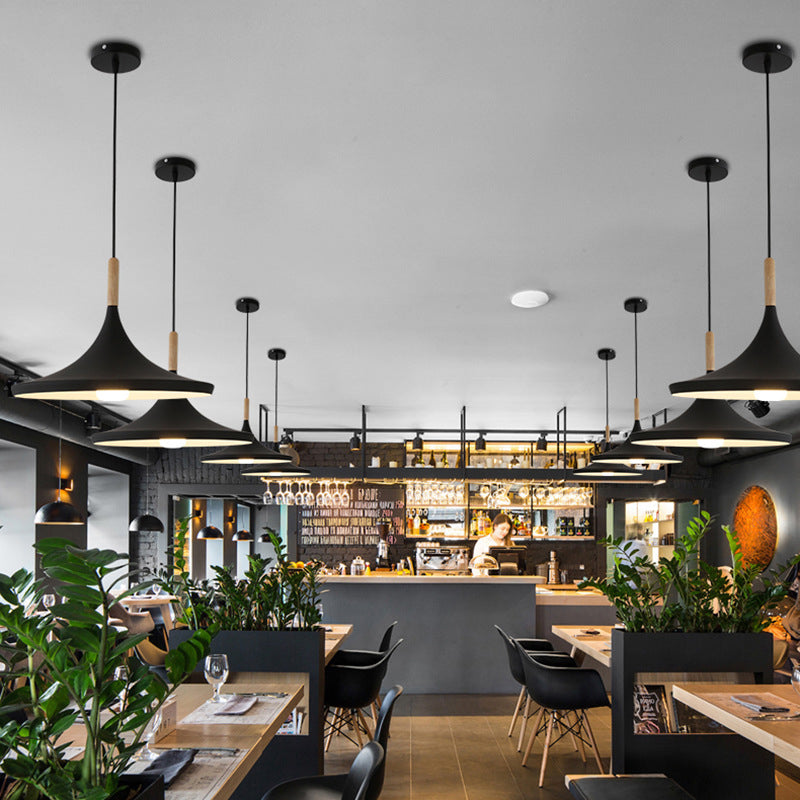 Geometric Metal Pendant Light Fixture Macaron Style 1-Light Hanging Light for Dining Room