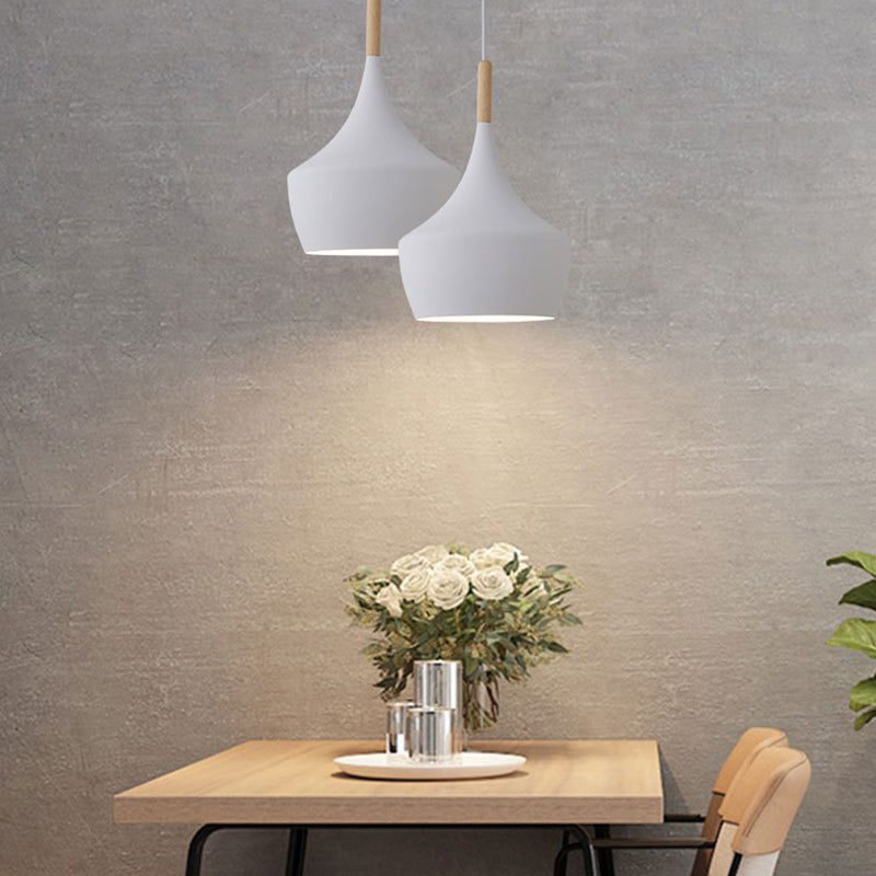 Geometric Metal Pendant Light Fixture Macaron Style 1-Light Hanging Light for Dining Room