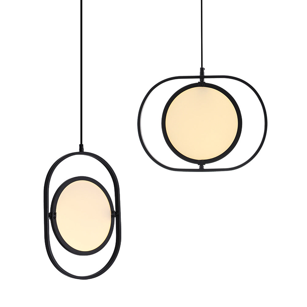 Lampada a ciondolo a LED LED OBLOGGO ACRILICO ACRILICO LAMONE INCIDENTE MINIMALISTICA IN NERO