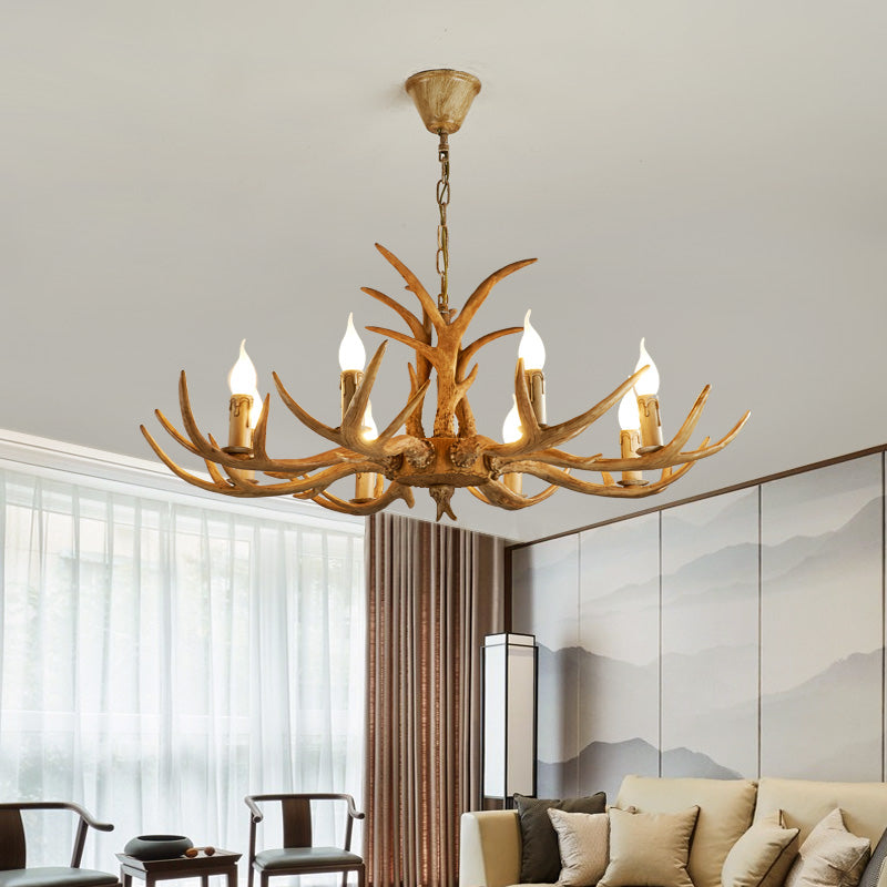 Bare Tree Branch Pendant Lamp Farmhouse Resin Chandelier Light Fixture for Restaurant
