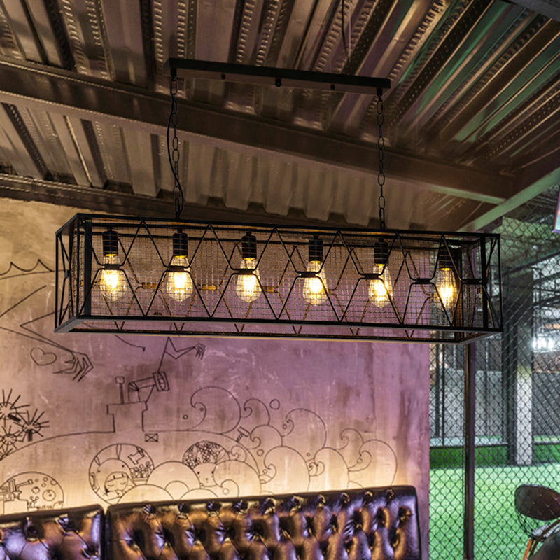 Éclairage d'île en métal noir