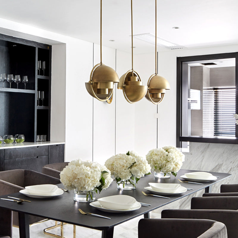 Rollover Quart-Sphere Pendant Lighting Postmodern Metal Single Restaurant Hanging Light