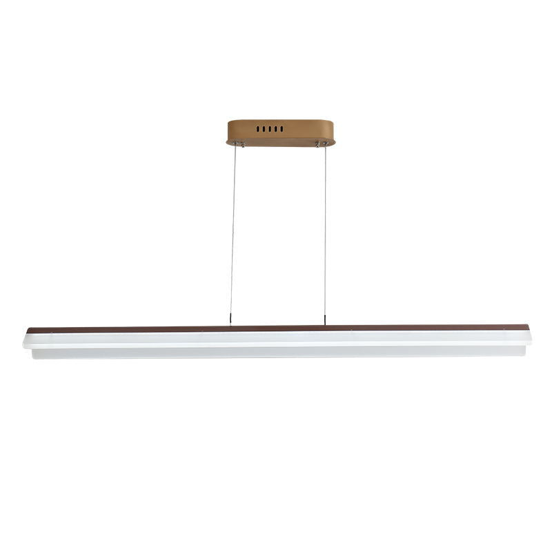 Coffee Linear Pendant Light Fixture Modern LED Acrylic Island Lighting for Dining Room