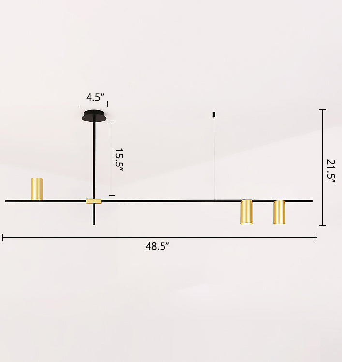 Postmodern Cross Brain lampadario in metallo soggiorno sospeso in nero in nero e oro