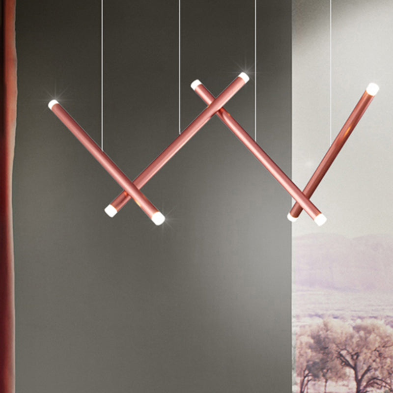 Tubería de cilindro techo de techo luz de aluminio rosa oro/rosa/amarillo LED LED LIGHTIVE para comedor en cálido/blanco
