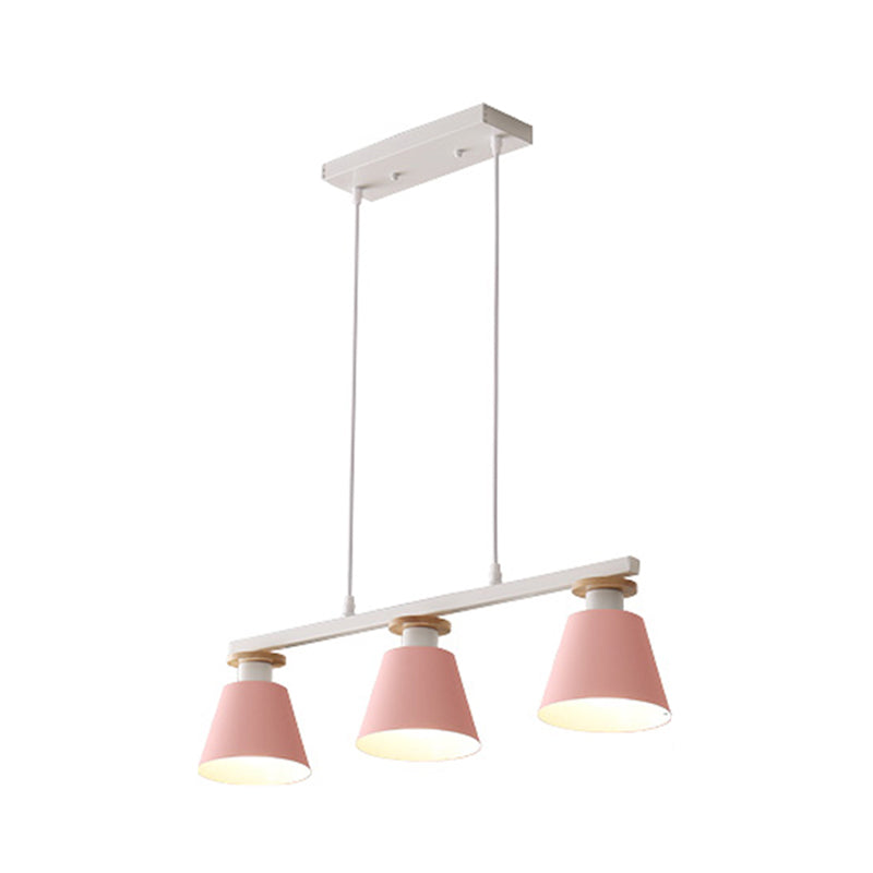 Trifle Cup Dining Room Suspension Lamp Metal 3-Light Macaron Island Pendant Light