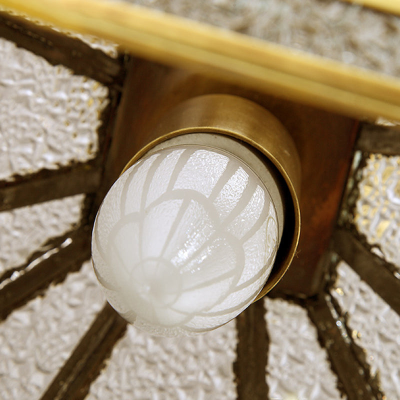 Gold en forma de casa colgante colonial colonial vaso texturizado 1 bombilla comedor de suspensión luz