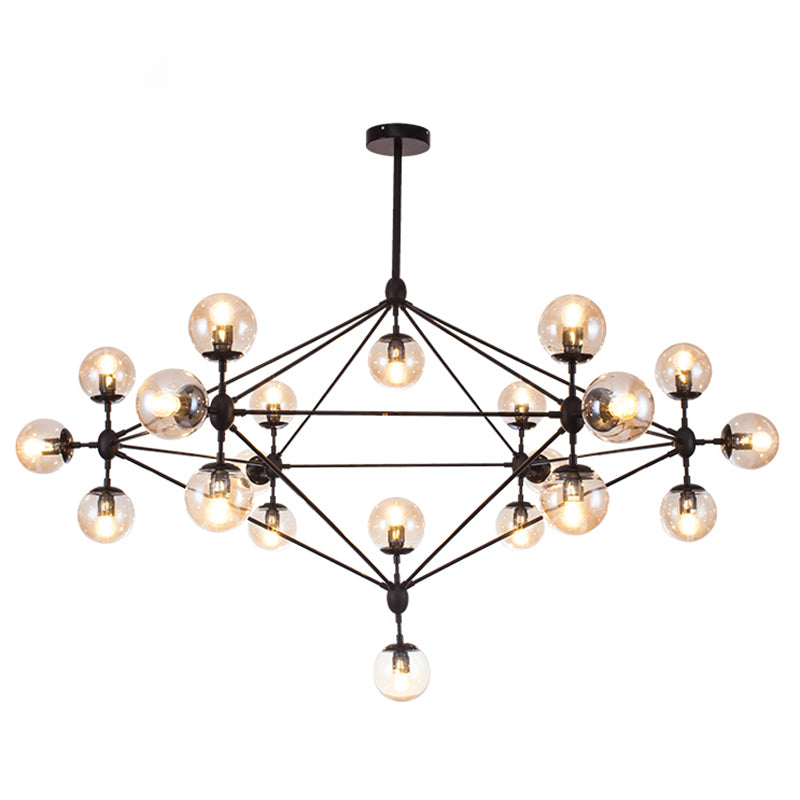 Lámpara de la red de diamantes de diamante de diamante industrial de vidrio bronceado de la sala de estar de la sala de estar iluminación